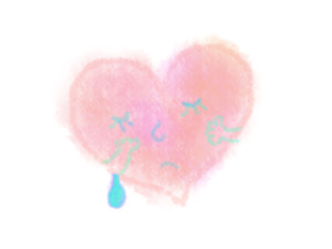 ハートが泣いているイラスト