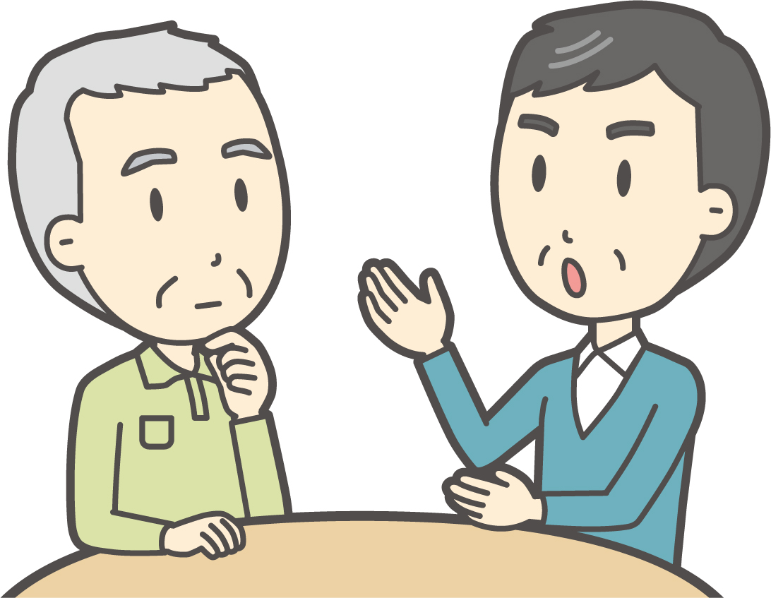 墓じまいについて親族に伝えるイラスト