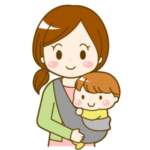 赤ちゃんを抱くお母さんのイラスト