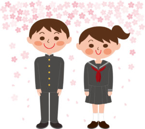 男女の学生のイラスト