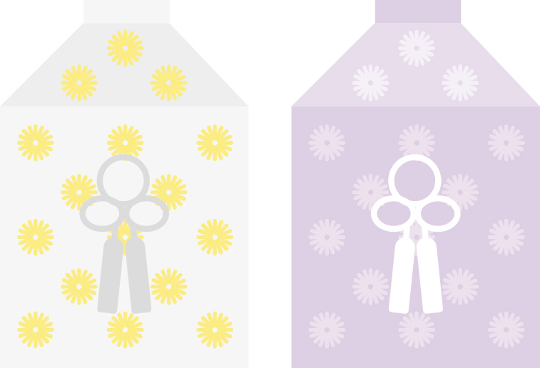 2つの骨壺のイラスト