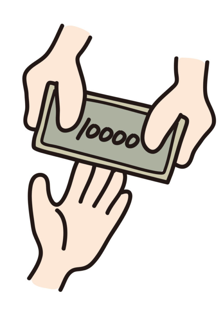 お金を返すイラスト